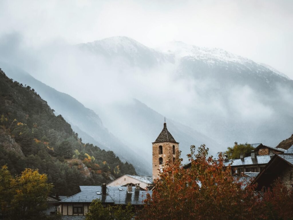 church tower in ordino andorra