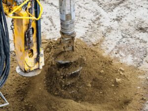 drilling machine on soil