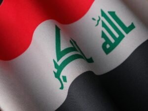 flag of iraq in close up shot