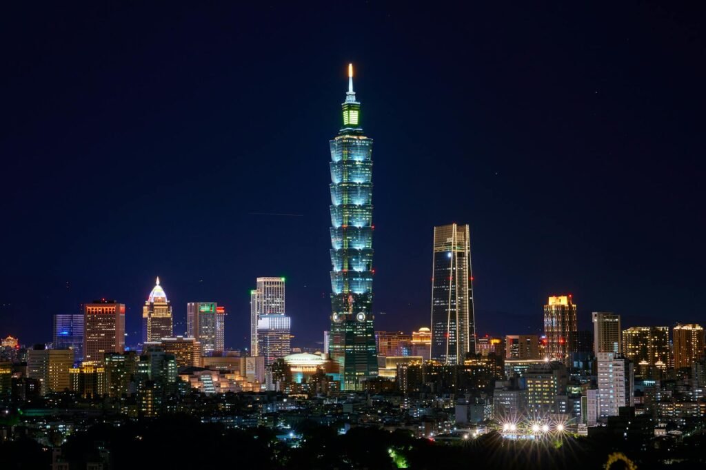 illuminated buildings