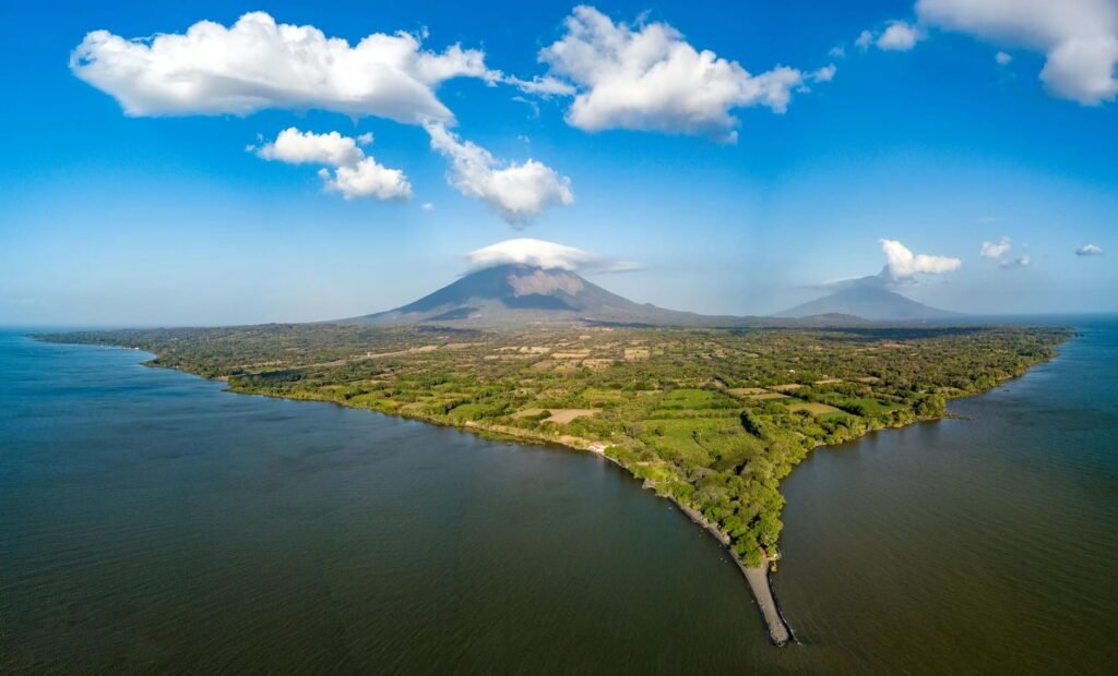 ometepe island with volcano in nicaragua